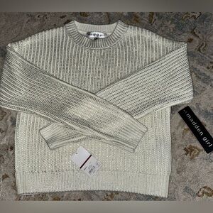 Madden Girl Men's Cream Crewneck Sweater